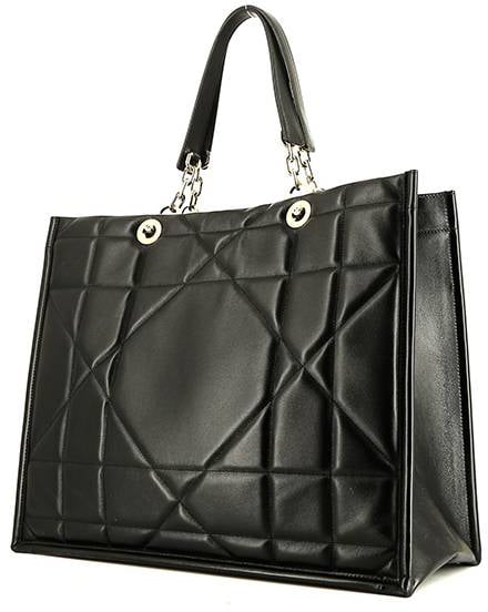 Dior Christian Dior Essential Tote Archicannage Quilt Calfskin Large Zwart