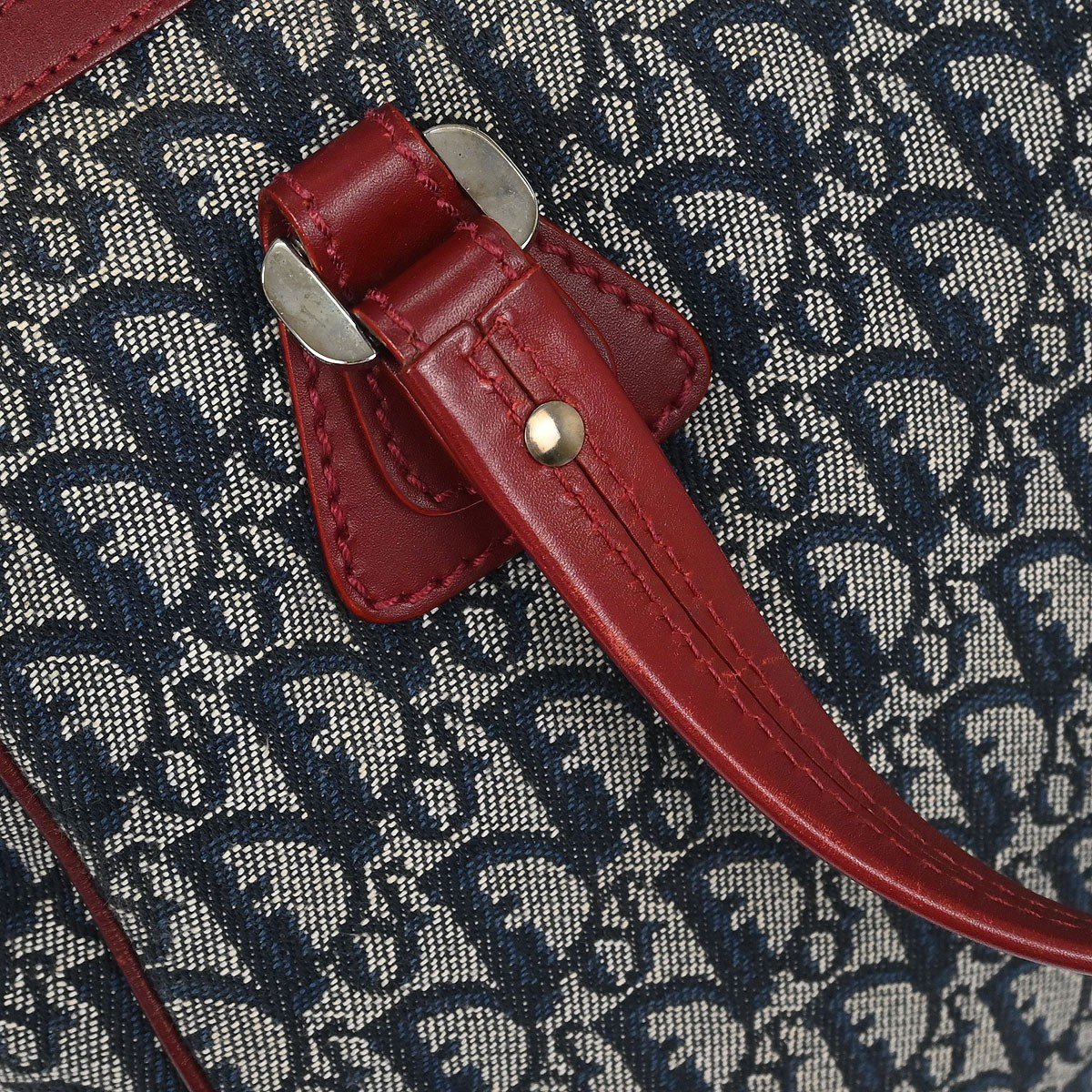 Dior Christian Dior Vintage Trotter Zip Tote Diorissimo Canvas Medium Navy