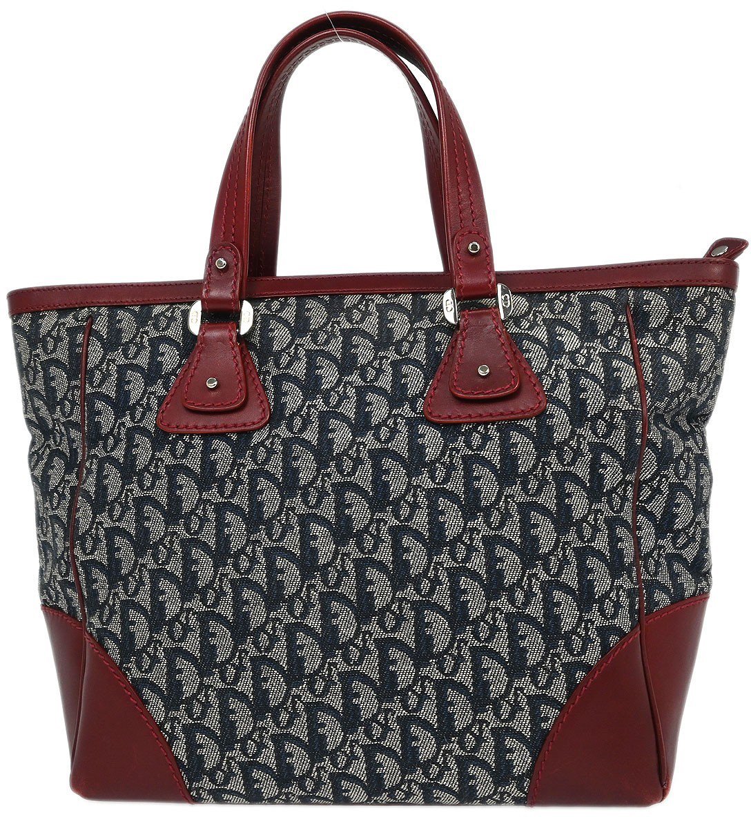 Dior Christian Dior Vintage Trotter Zip Tote Diorissimo Canvas Medium Navy