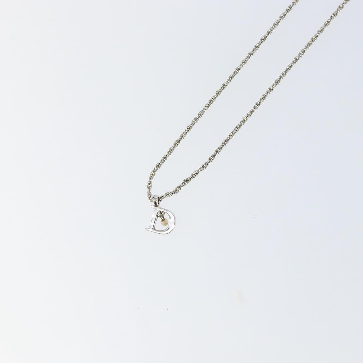 Dior Christian Dior D logo Pendant Necklace Metal Zilver
