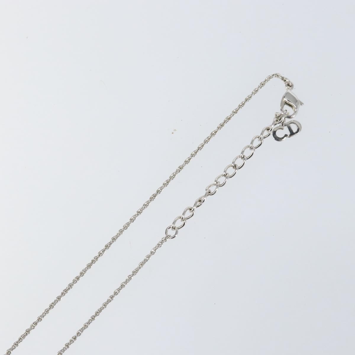 Dior Christian Dior D logo Pendant Necklace Metal Zilver
