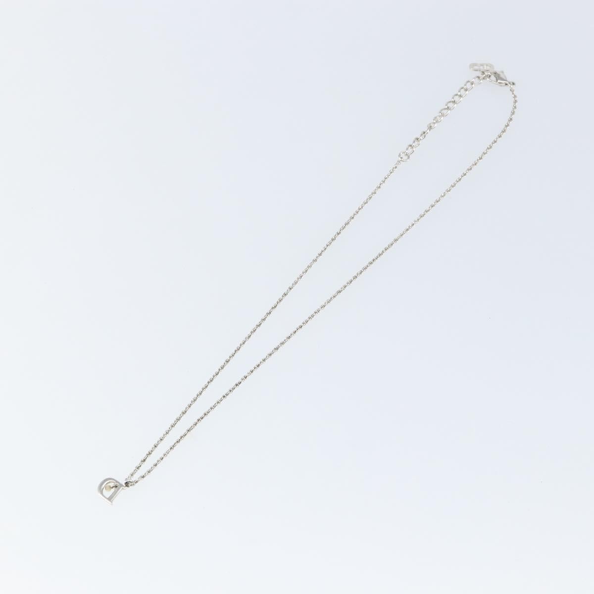 Dior Christian Dior D logo Pendant Necklace Metal Zilver