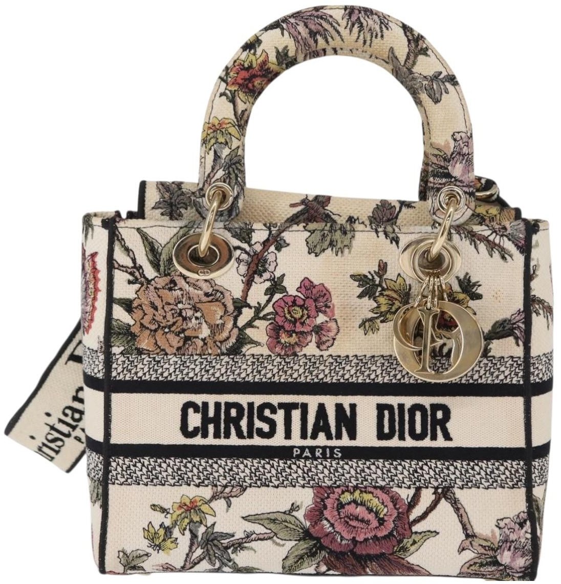 Dior Christian Dior Lady D-Lite Bag Embroidered Canvas Medium Divers