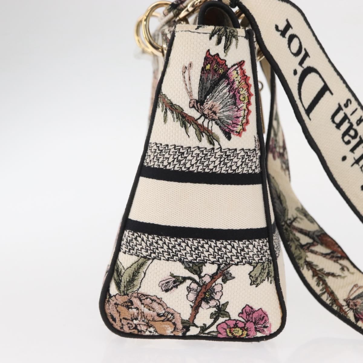 Dior Christian Dior Lady D-Lite Bag Embroidered Canvas Medium Divers