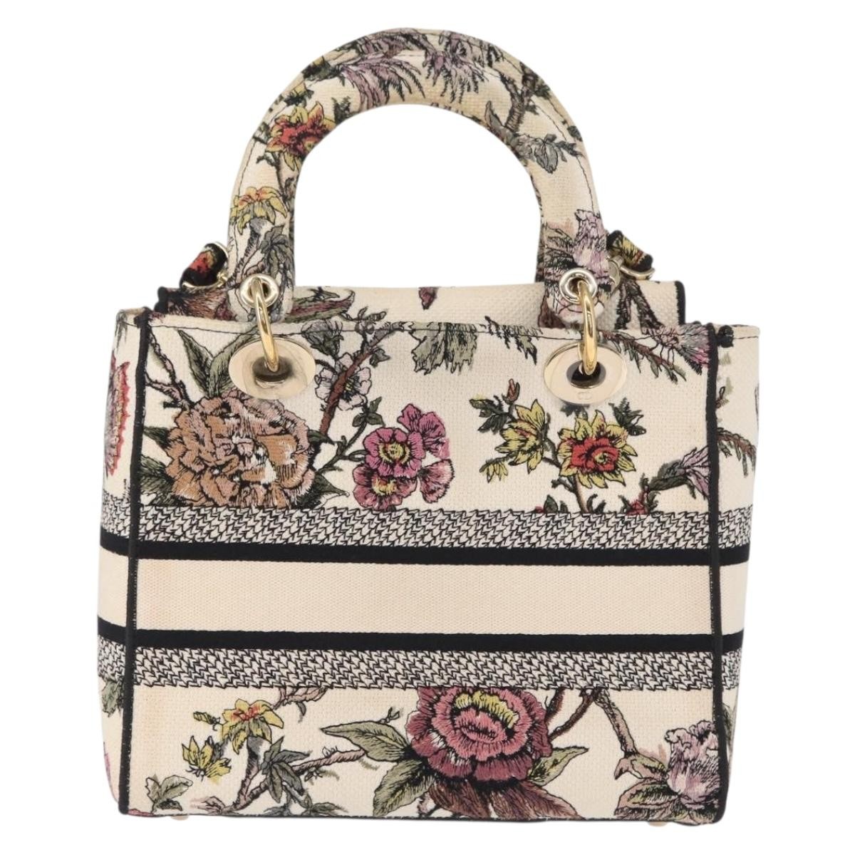 Dior Christian Dior Lady D-Lite Bag Embroidered Canvas Medium Divers