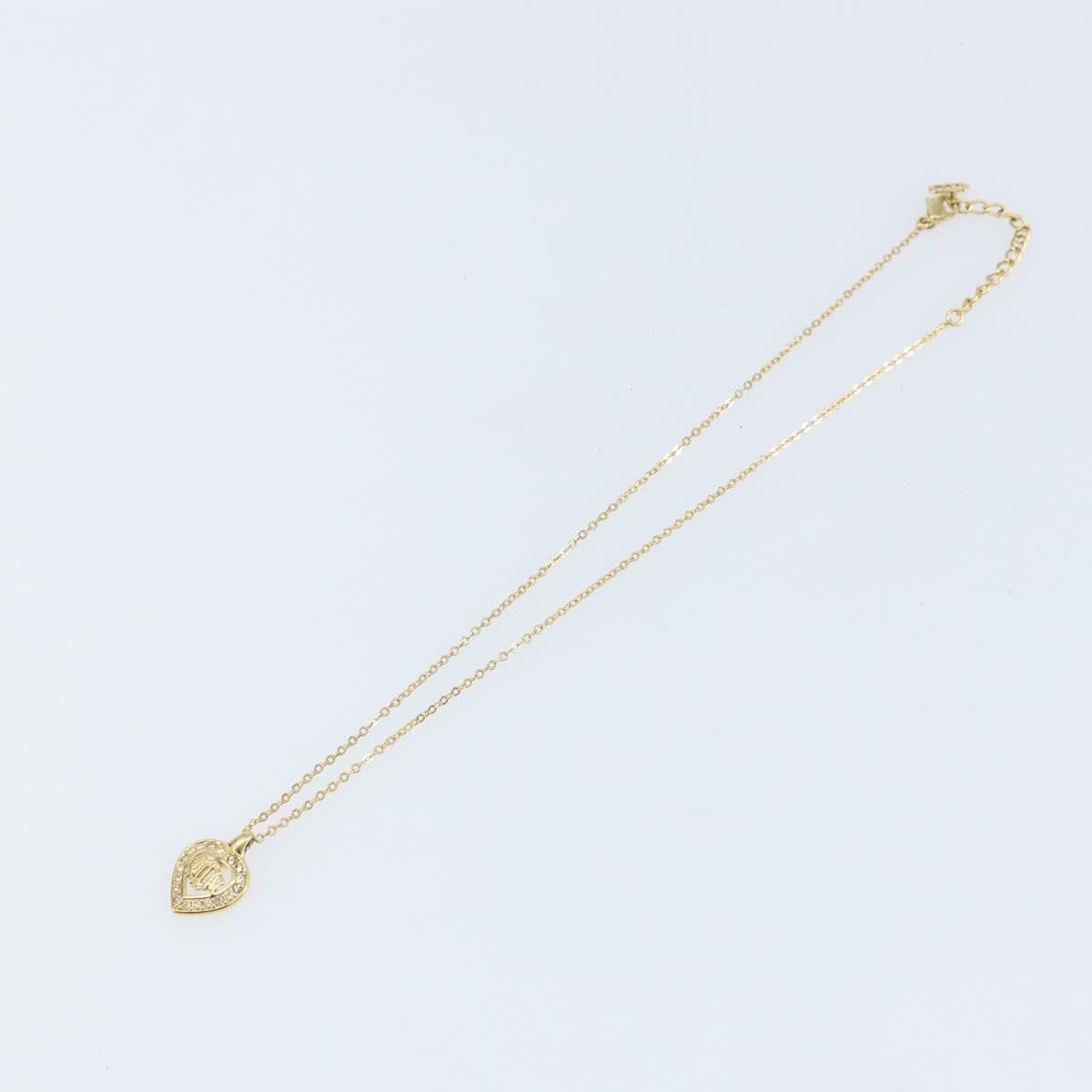 Dior Christian Dior CD Heart Necklace Metal with Rhinestone Goud