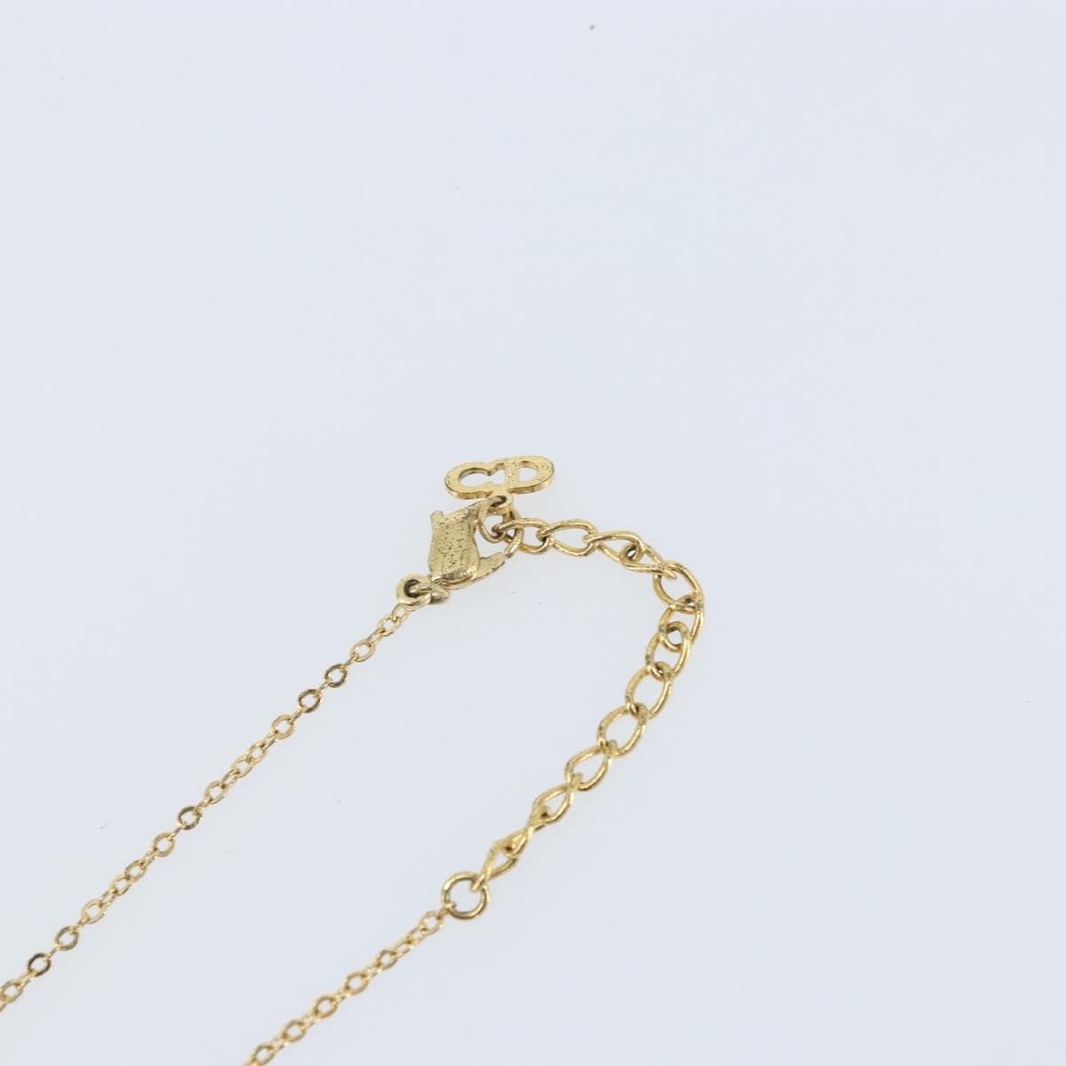 Dior Christian Dior CD Heart Necklace Metal with Rhinestone Goud