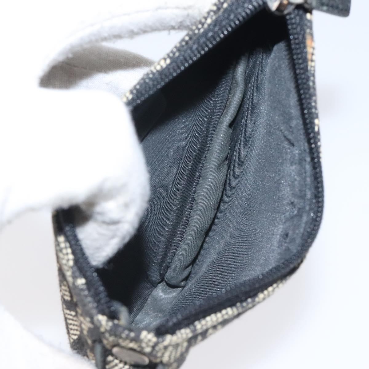 Dior Christian Dior Saddle coin purse Trotter canvas Zwart