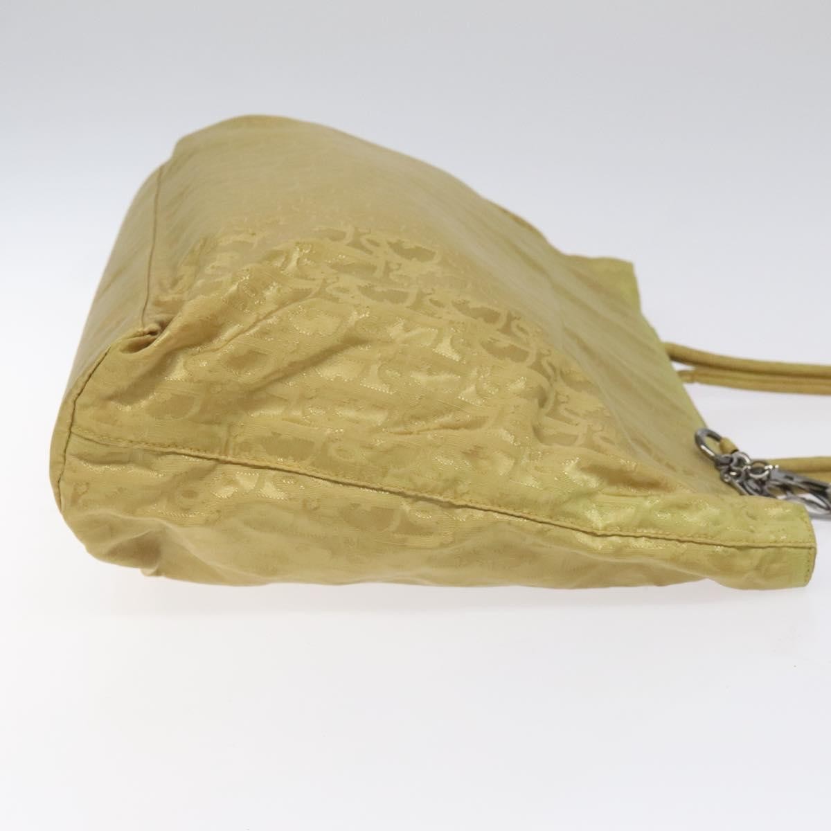 Dior Christian Dior Vintage Trotter Open Tote Diorissimo Canvas Tall Geel