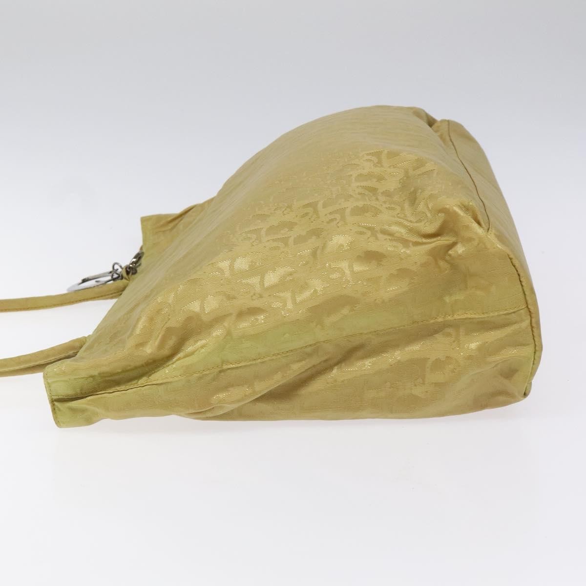 Dior Christian Dior Vintage Trotter Open Tote Diorissimo Canvas Tall Geel