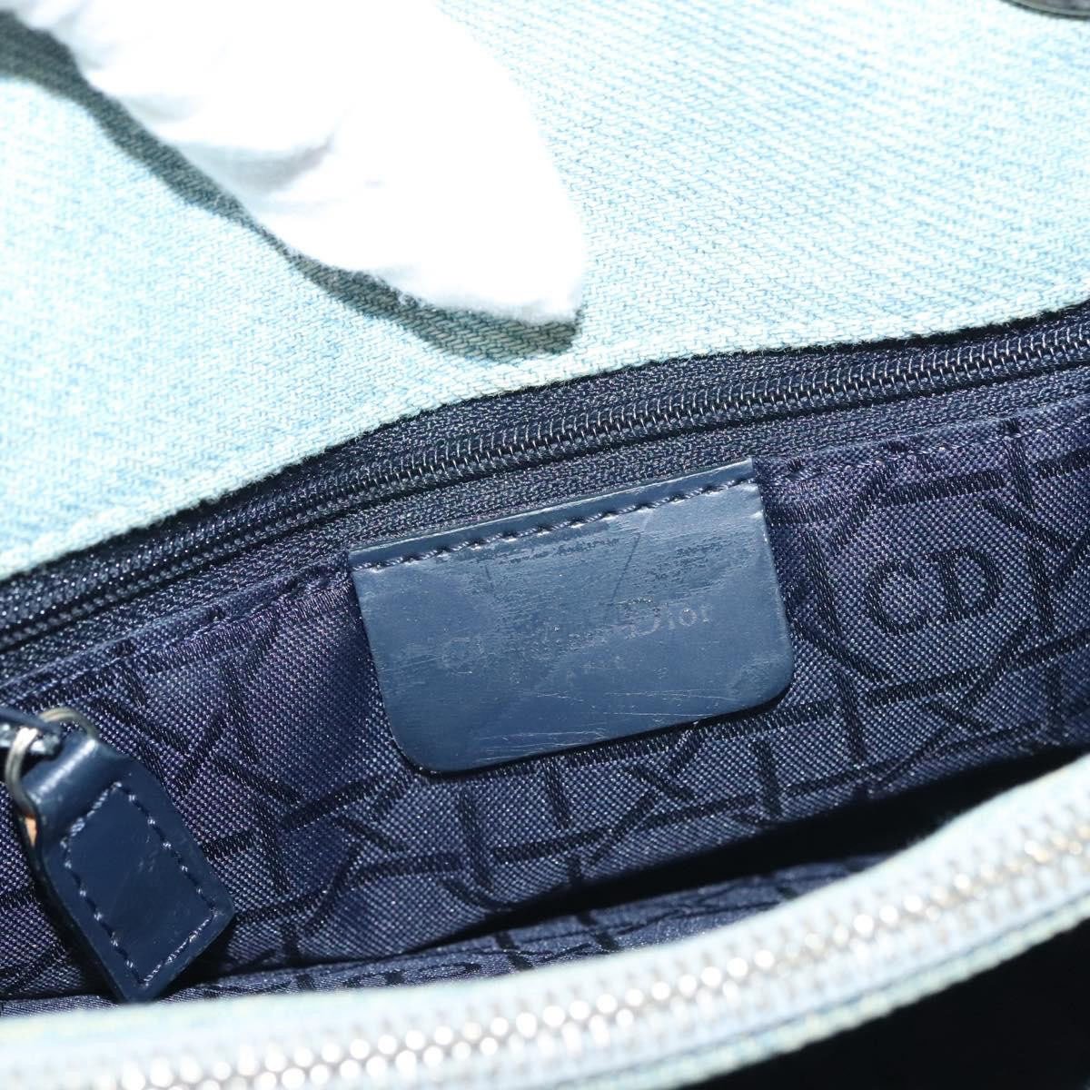 Dior Christian Dior Vintage Lady Dior Bag Cannage Quilt Denim Large Blauw