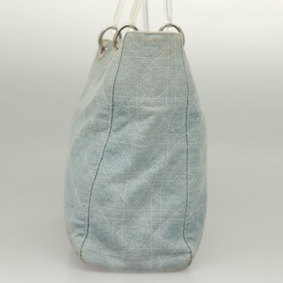 Dior Christian Dior Vintage Lady Dior Bag Cannage Quilt Denim Large Blauw