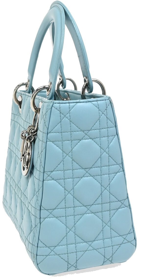 Dior Christian Dior Lady Dior Bag Leather Mini Blauw