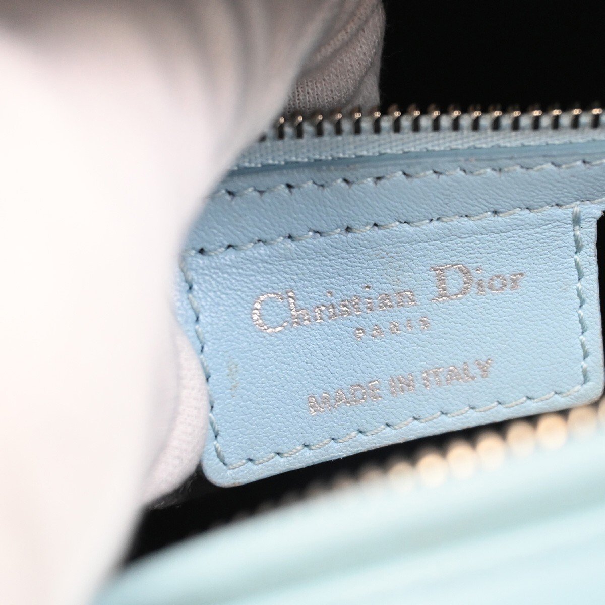 Dior Christian Dior Lady Dior Bag Leather Mini Blauw