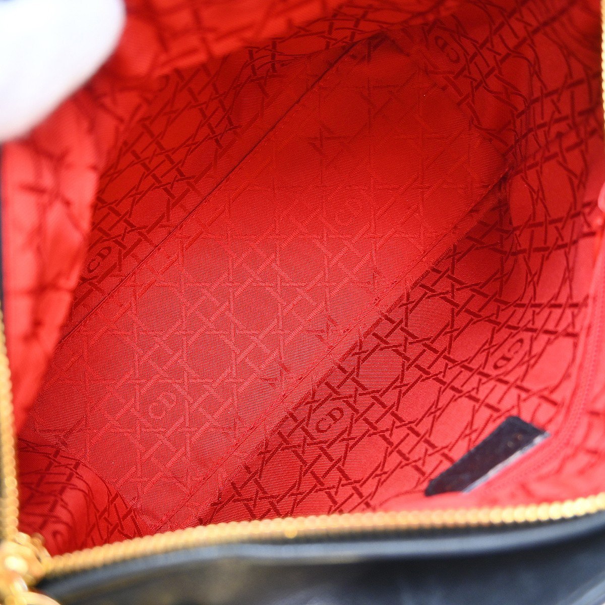 Dior Christian Dior Lady Dior Cannage Quilt Lambskin Mini Zwart