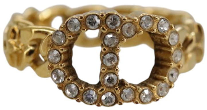 Dior Christian Dior CD ring Metal and Crystals Goud