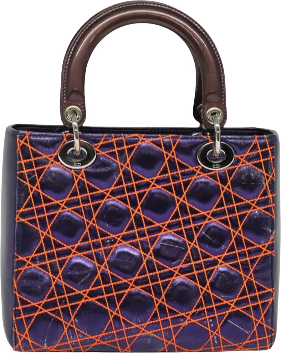 Dior Christian Dior Lady Dior Bag Anselm Reyle Cannage Quilt Leather Medium Paars