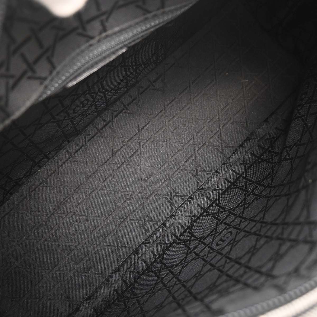 Dior Christian Dior Vintage Lady Dior Bag Houndstooth Canvas Medium Zwart