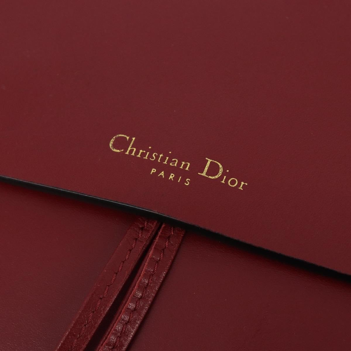 Dior Christian Dior Diorodeo Flap Bag Leather Rood