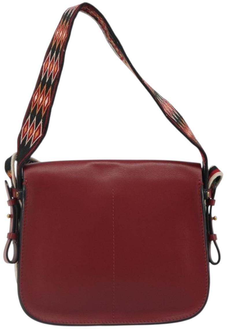 Dior Christian Dior Diorodeo Flap Bag Leather Rood