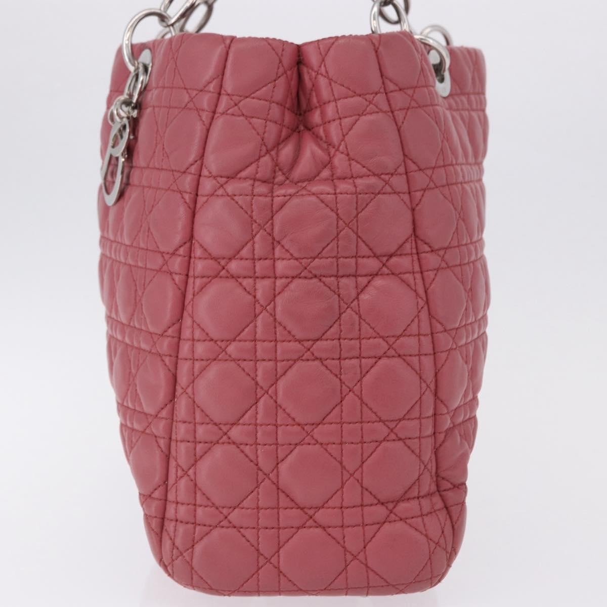 Dior Christian Dior Soft Chain Tote Cannage Quilt Lambskin Large Roze