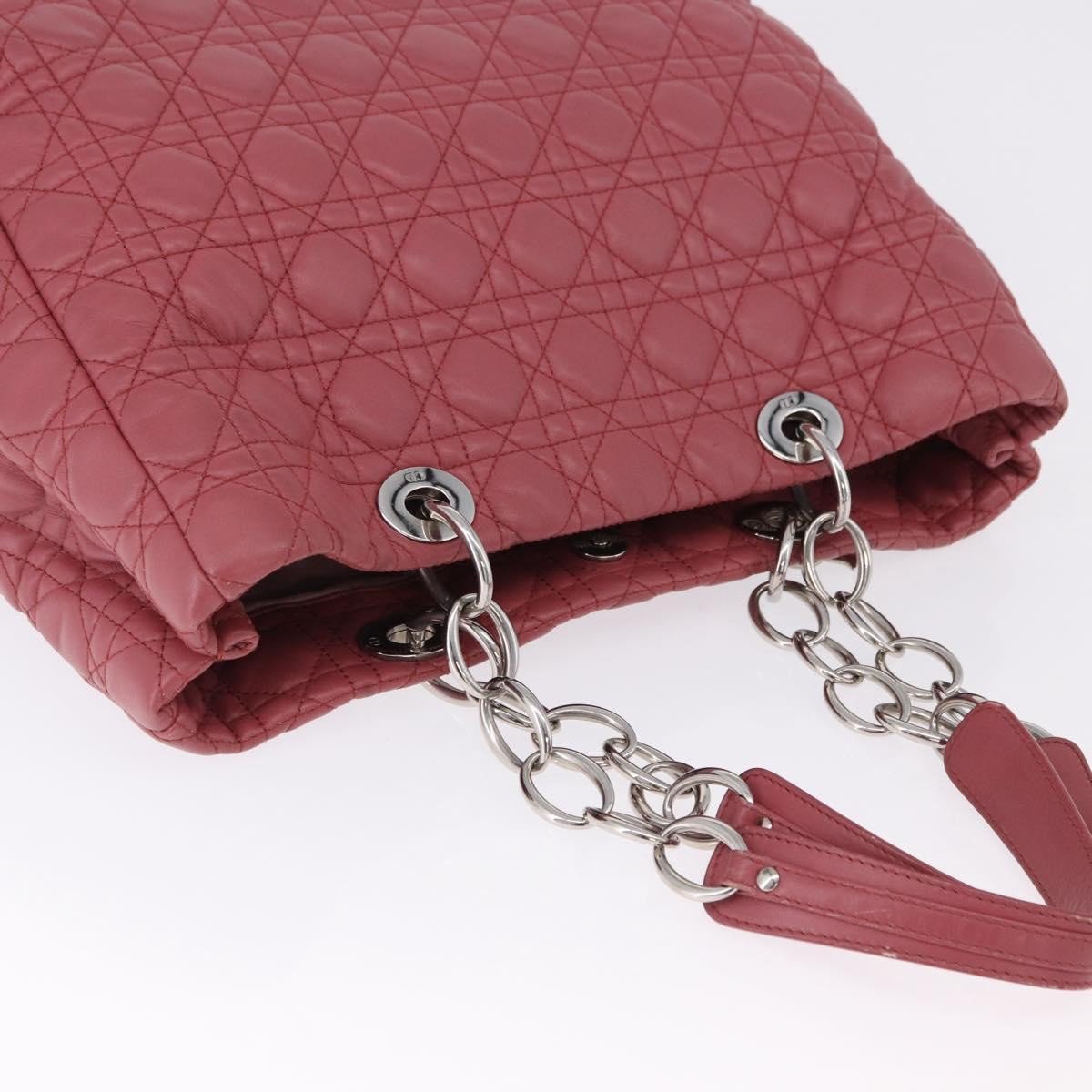 Dior Christian Dior Soft Chain Tote Cannage Quilt Lambskin Large Roze