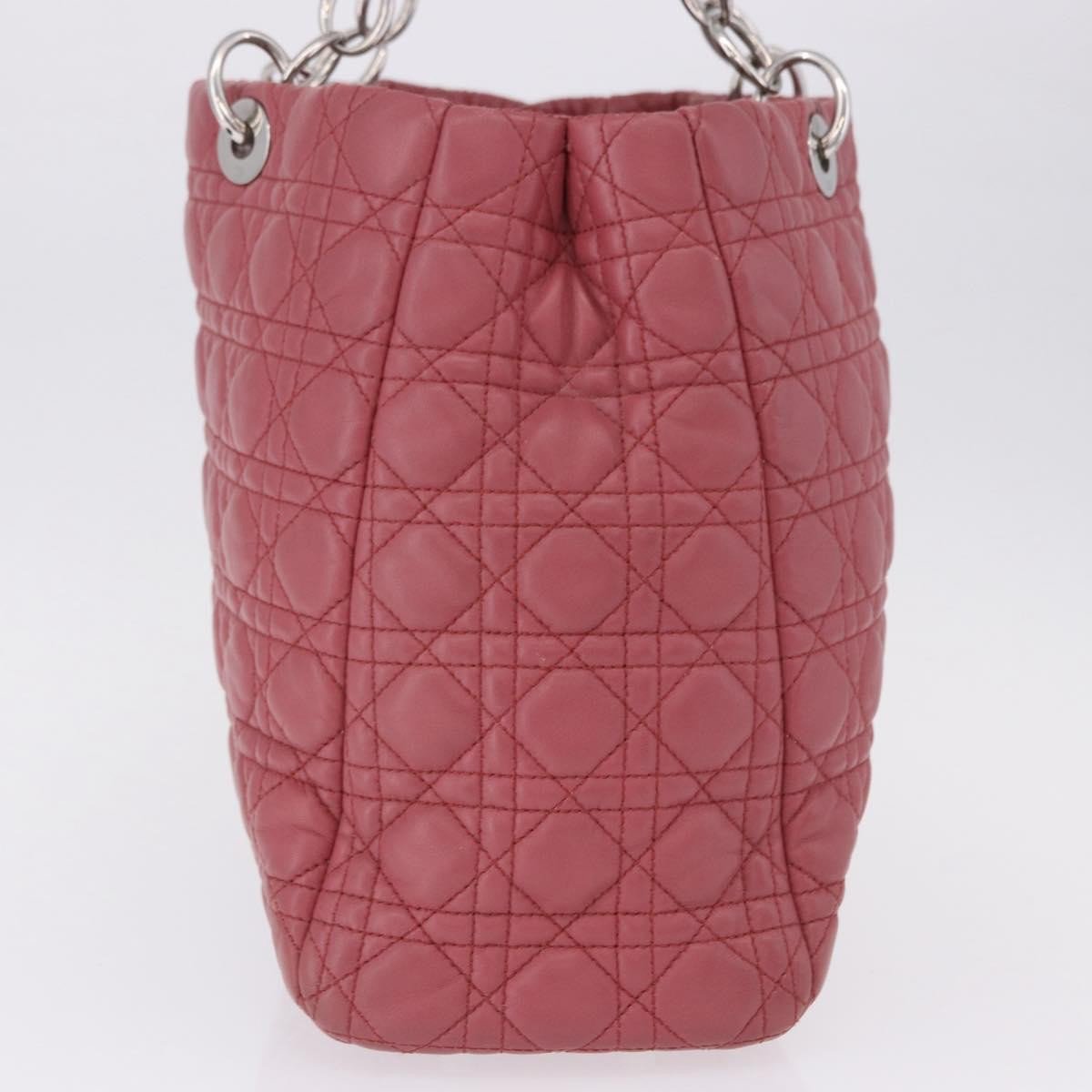 Dior Christian Dior Soft Chain Tote Cannage Quilt Lambskin Large Roze