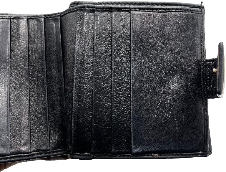 Dior Christian Dior Trifold Flap Wallet leather mini Zwart