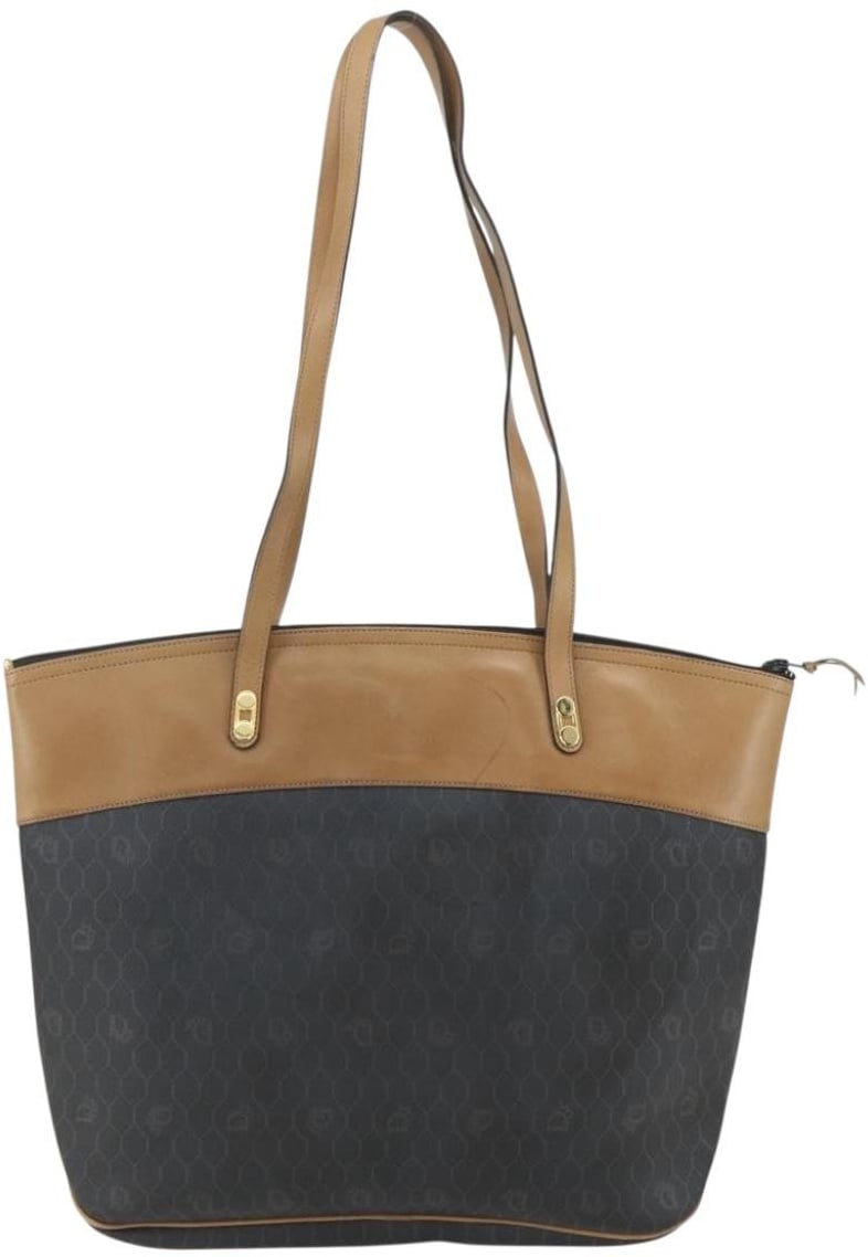 Dior Christian Dior Vintage Honeycomb Tote Bag Canvas Zwart