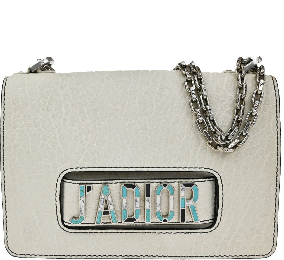 Dior Christian Dior J'Adior Flap Bag Canyon Grained Lambskin with Mosaic Detail Medium Wit