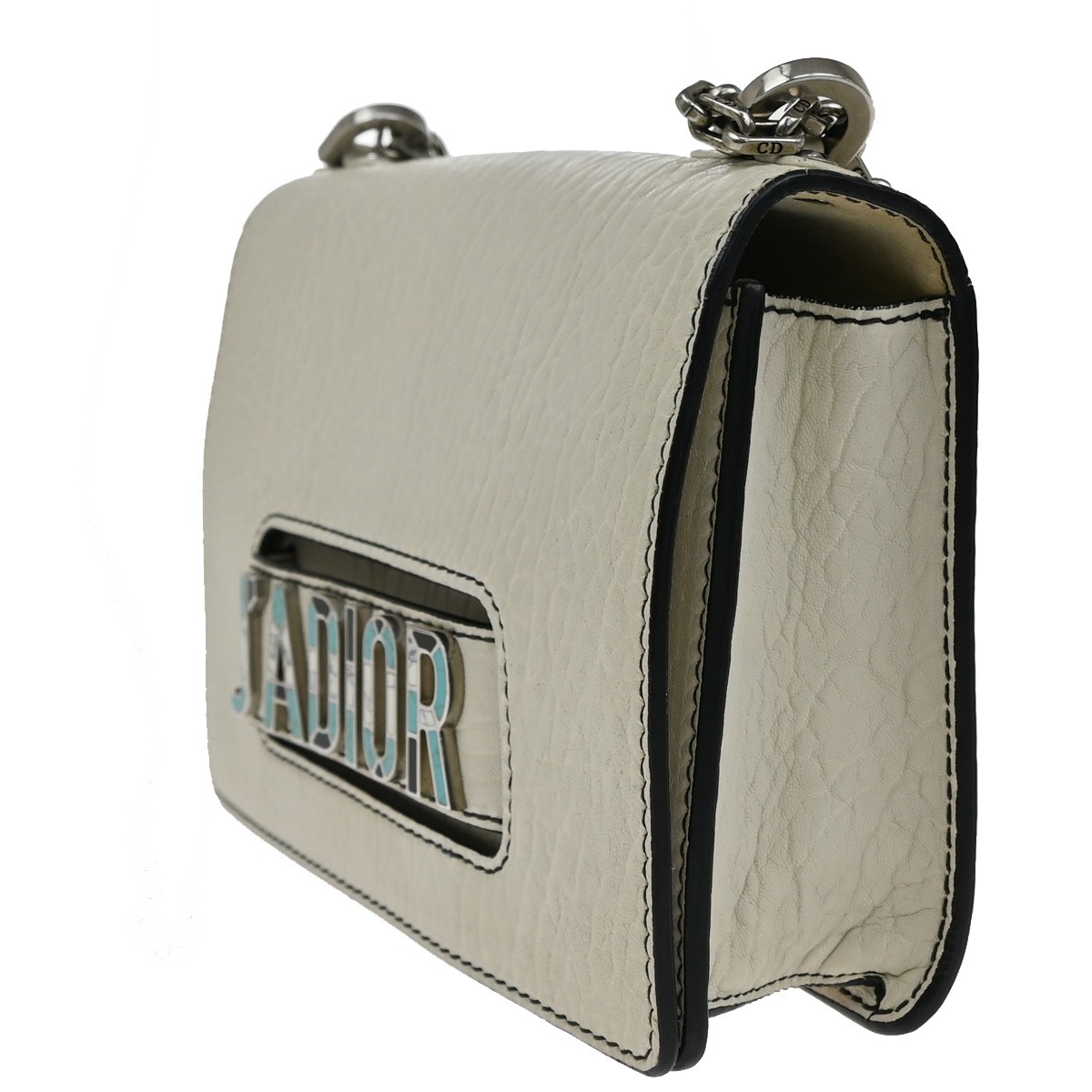 Dior Christian Dior J'Adior Flap Bag Canyon Grained Lambskin with Mosaic Detail Medium Wit