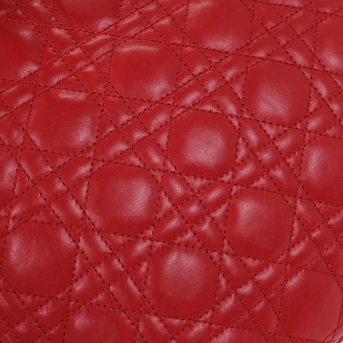 Dior Christian Dior Vintage Lady Dior Bag Cannage Quilt Lambskin Large Rood