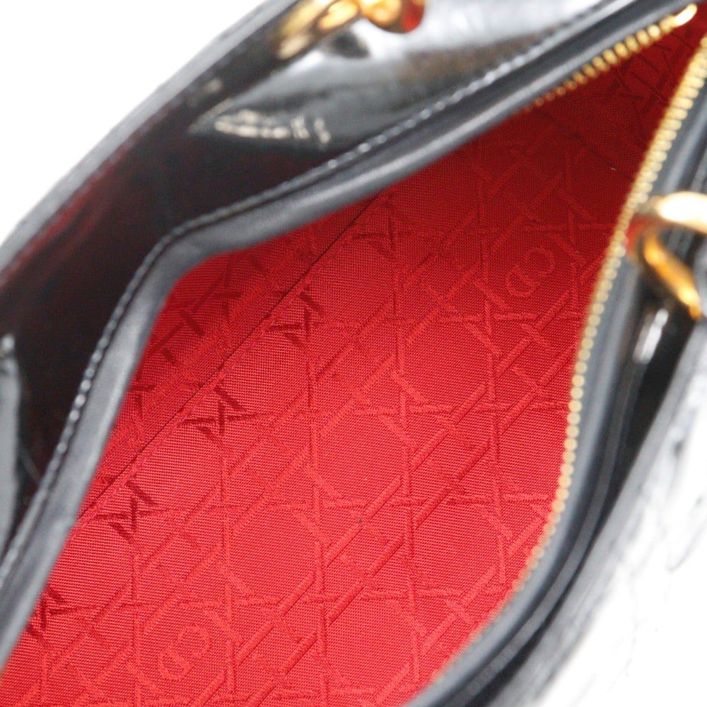 Dior Christian Dior Lady Dior NM Cannage Quilt Patent Medium Zwart