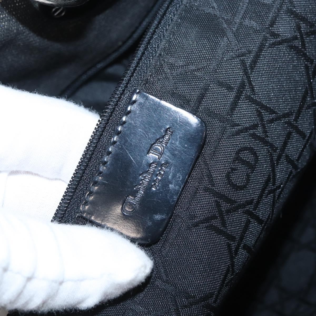 Dior Christian Dior Vintage Lady Dior Tote Cannage Quilt Denim Medium Zwart