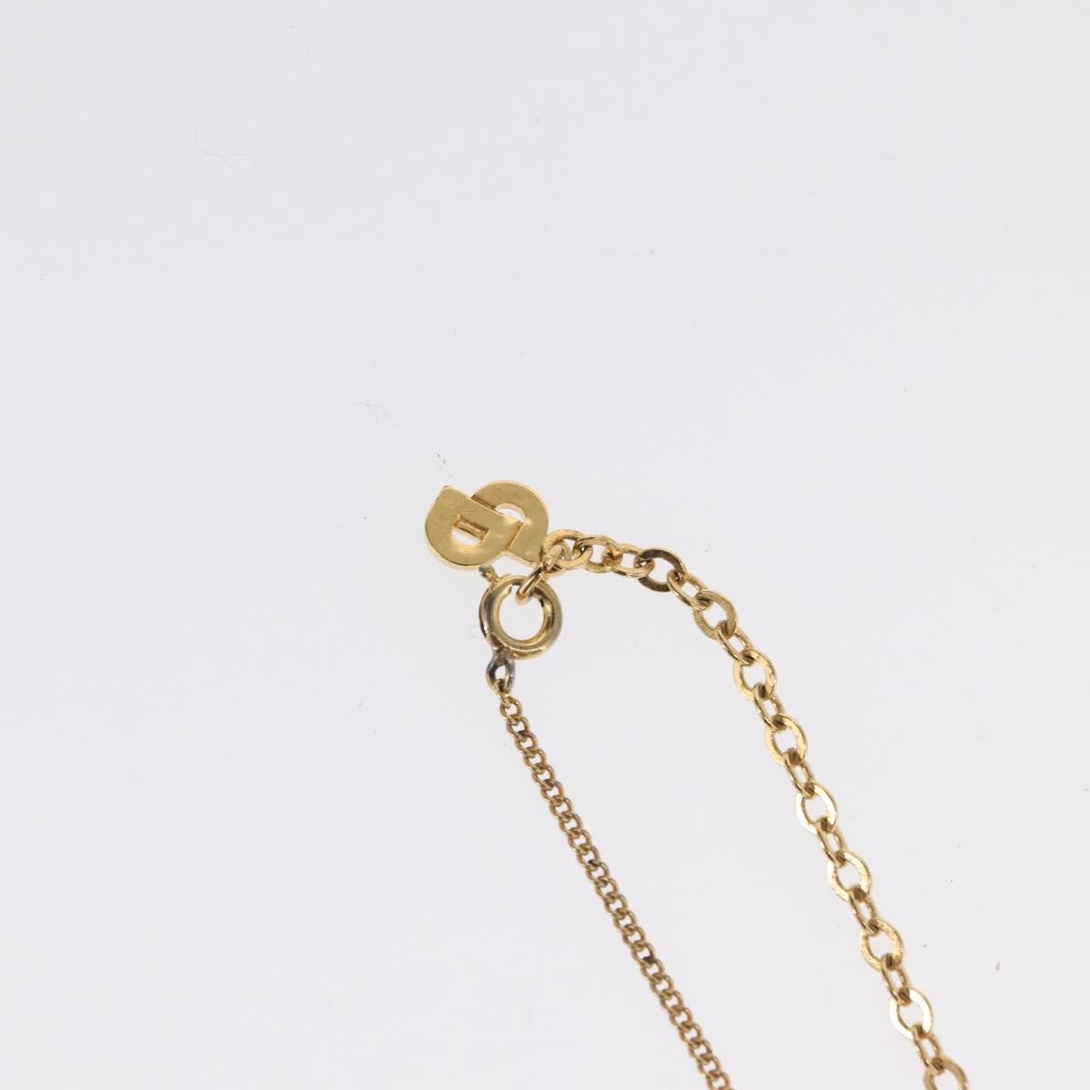 Dior Christian Dior CD Round Pendant Necklace Metal Goud