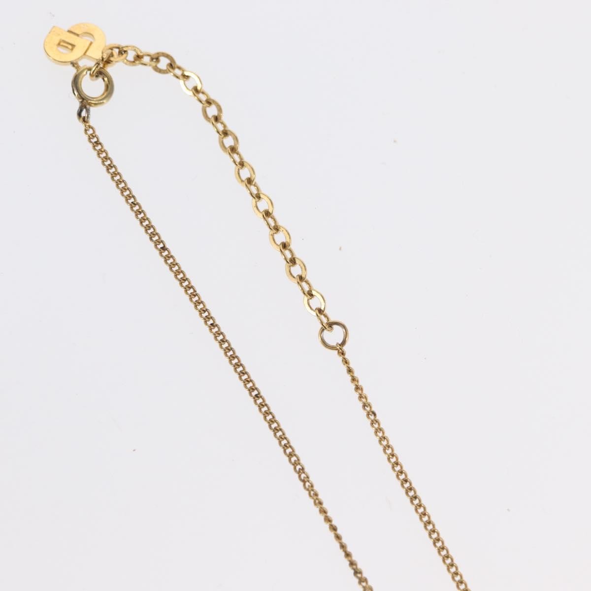 Dior Christian Dior CD Round Pendant Necklace Metal Goud