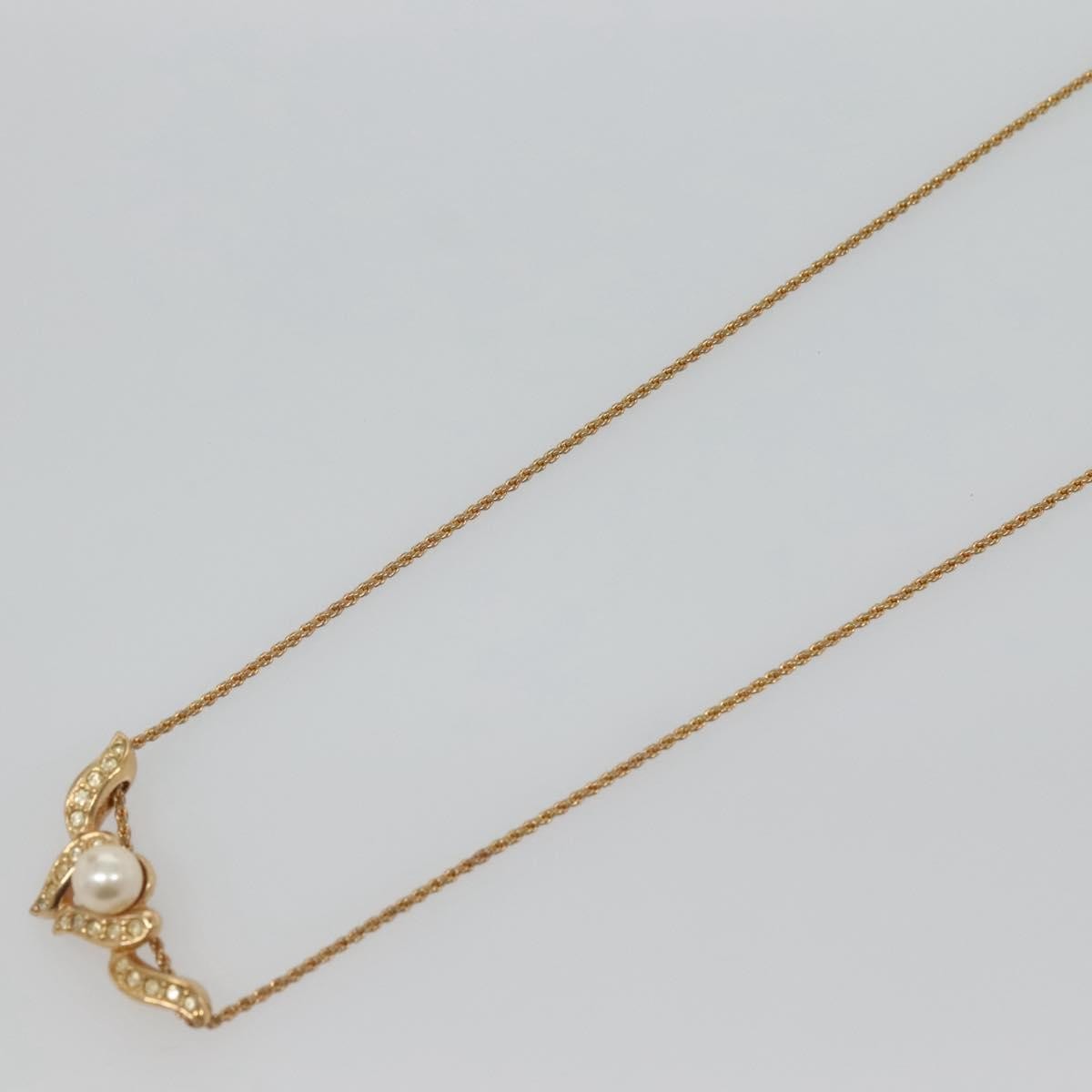 Dior Christian Dior Collar Necklace Metal with Faux Pearls Goud