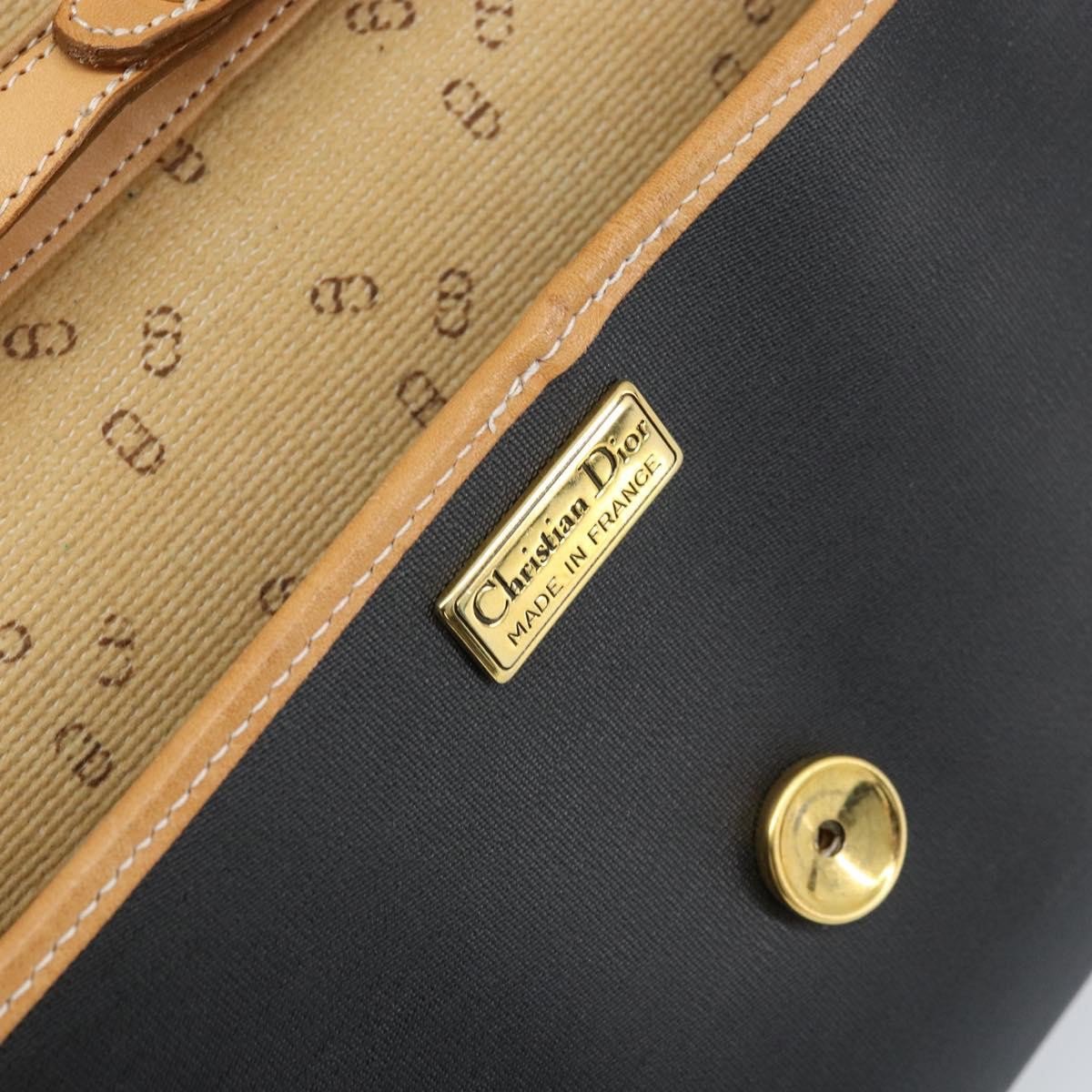 Dior Christian Dior CD Shoulder bag Canvas and Leather Zwart