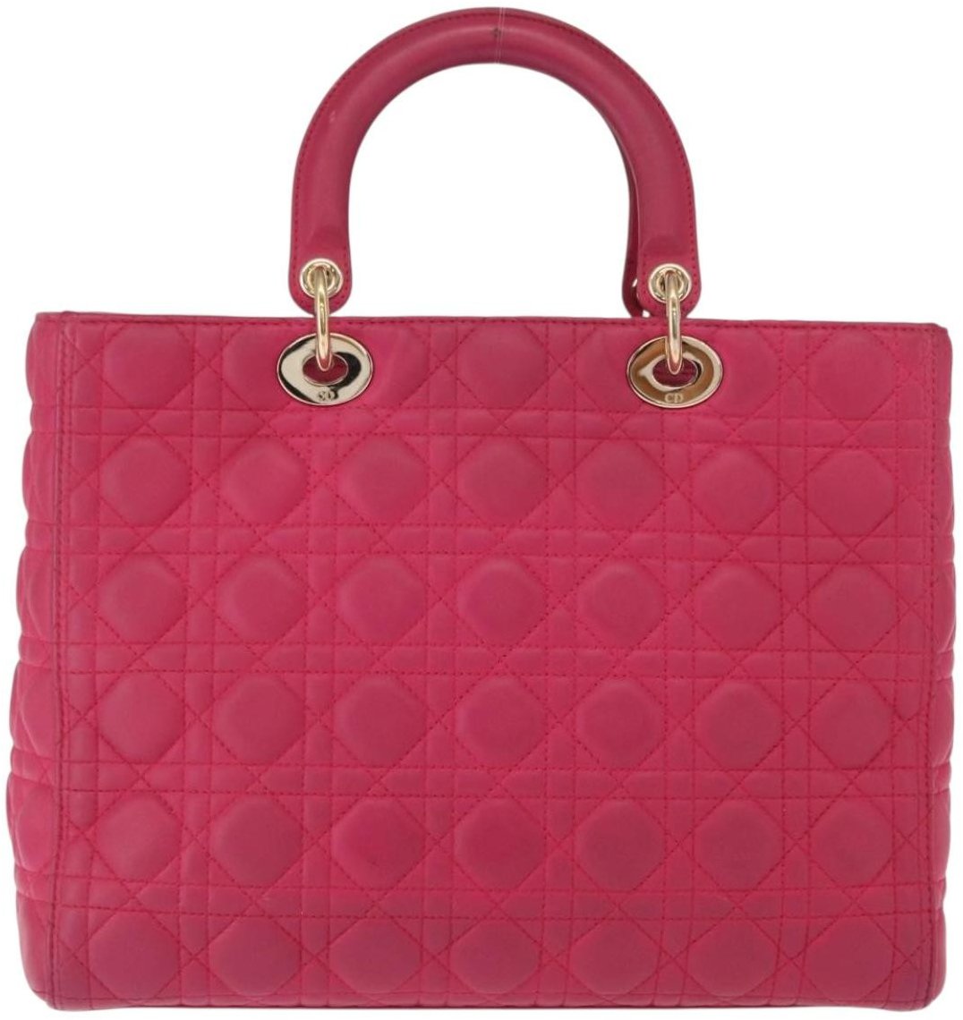Dior Christian Dior Lady Dior Bag Cannage Quilt Lambskin Large Roze