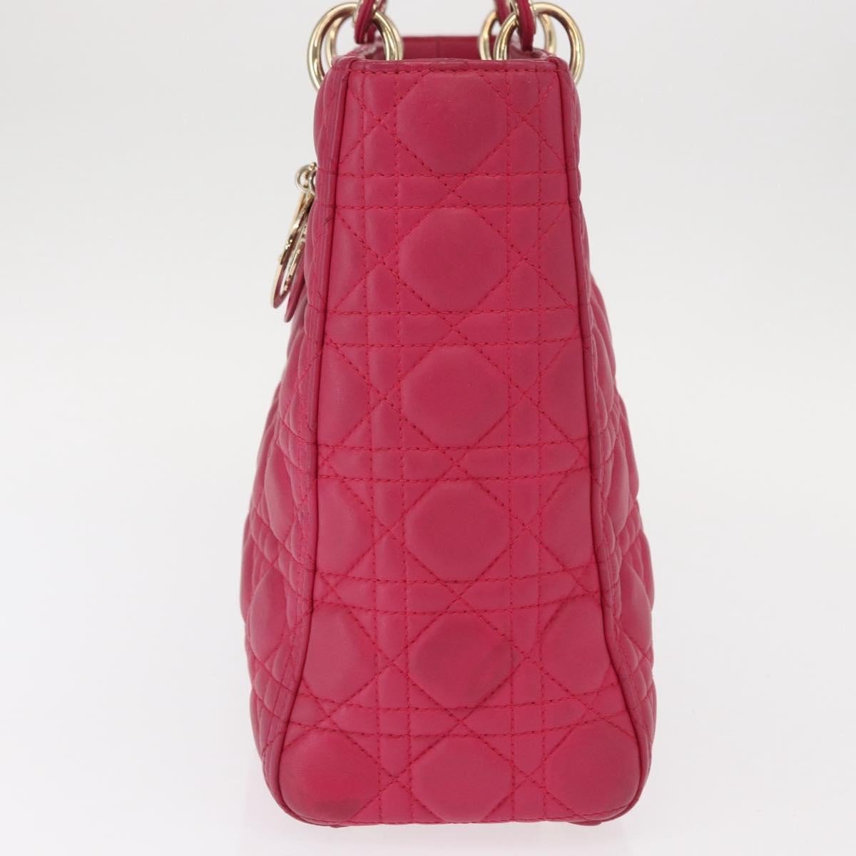 Dior Christian Dior Lady Dior Bag Cannage Quilt Lambskin Large Roze