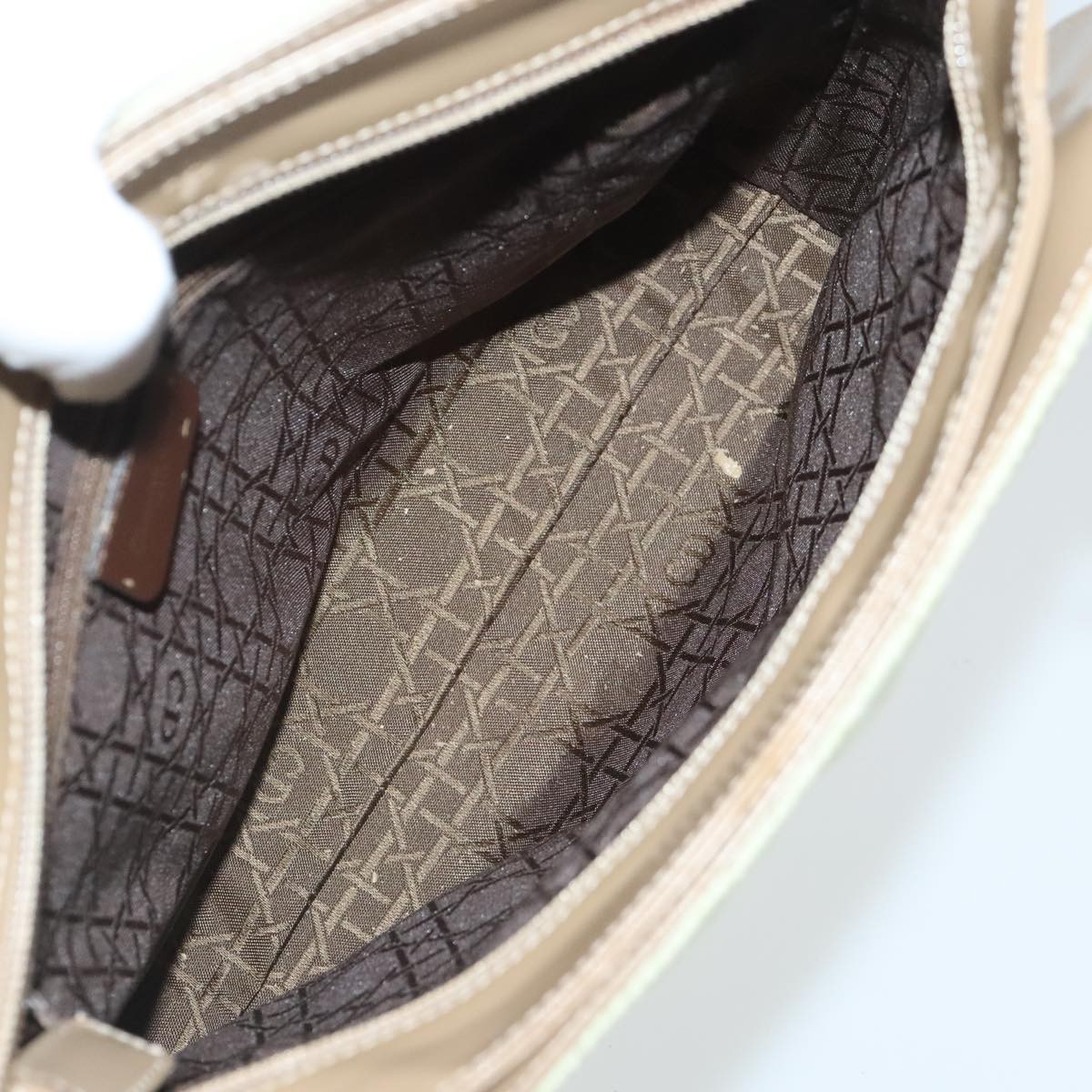 Dior Christian Dior Vintage Tote Cannage Quilt Nylon Medium Beige