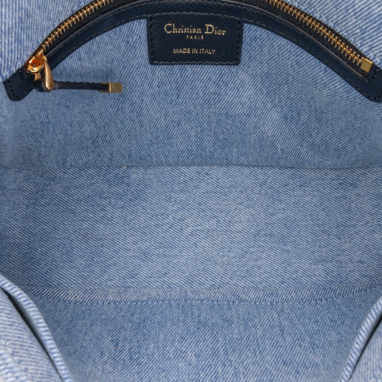 Dior Medium Denim Macrocannage Caro Bag Blauw
