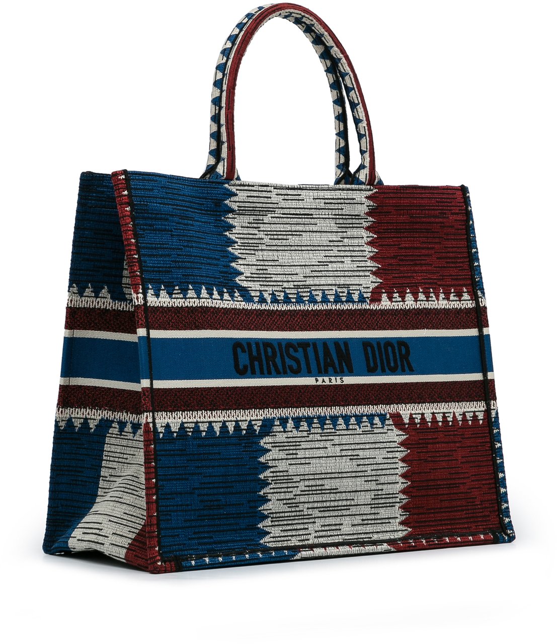 Dior Large French Flag Book Tote Blauw