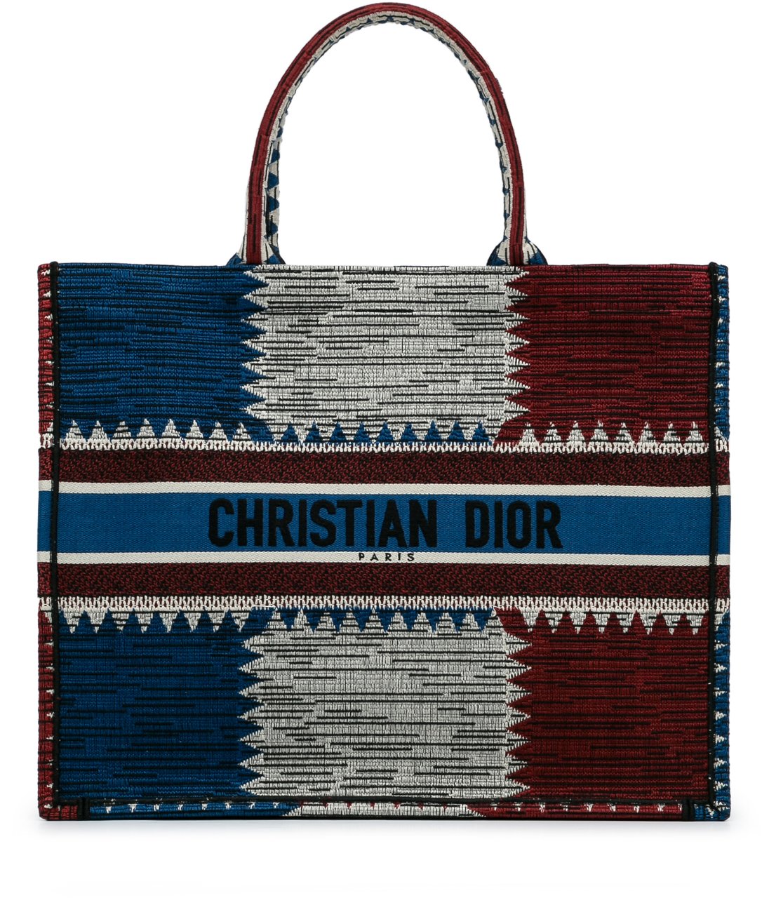 Dior Large French Flag Book Tote Blauw