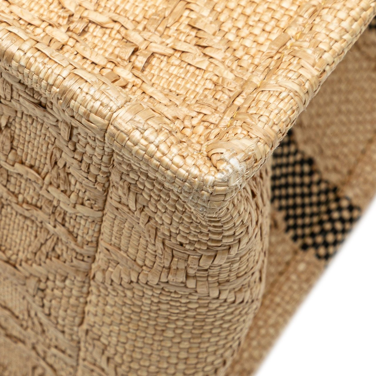 Dior Small Raffia Cannage Book Tote Bruin
