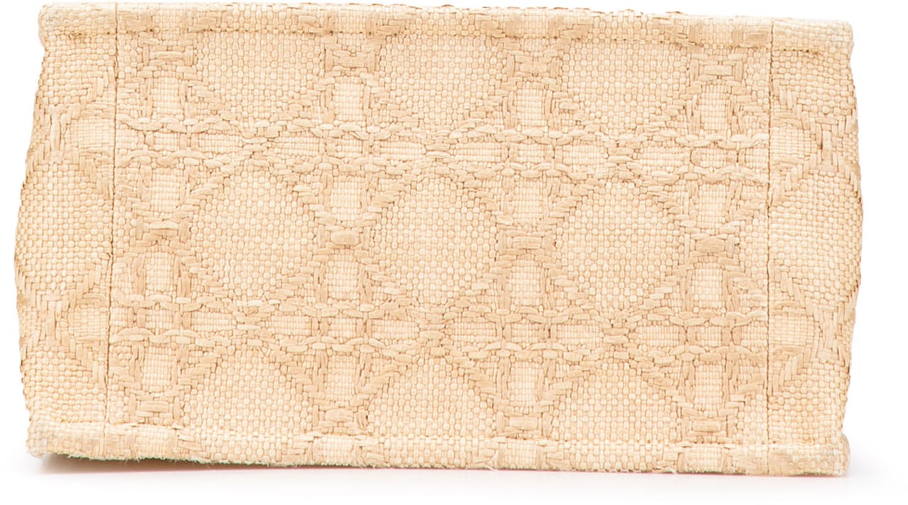 Dior Small Raffia Cannage Book Tote Bruin