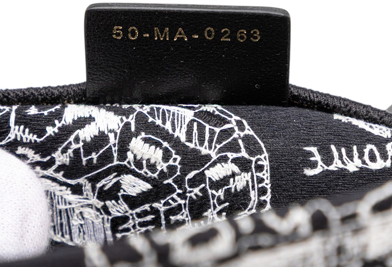 Dior Medium Canvas Embroidered Plan De Paris Book Tote Zwart