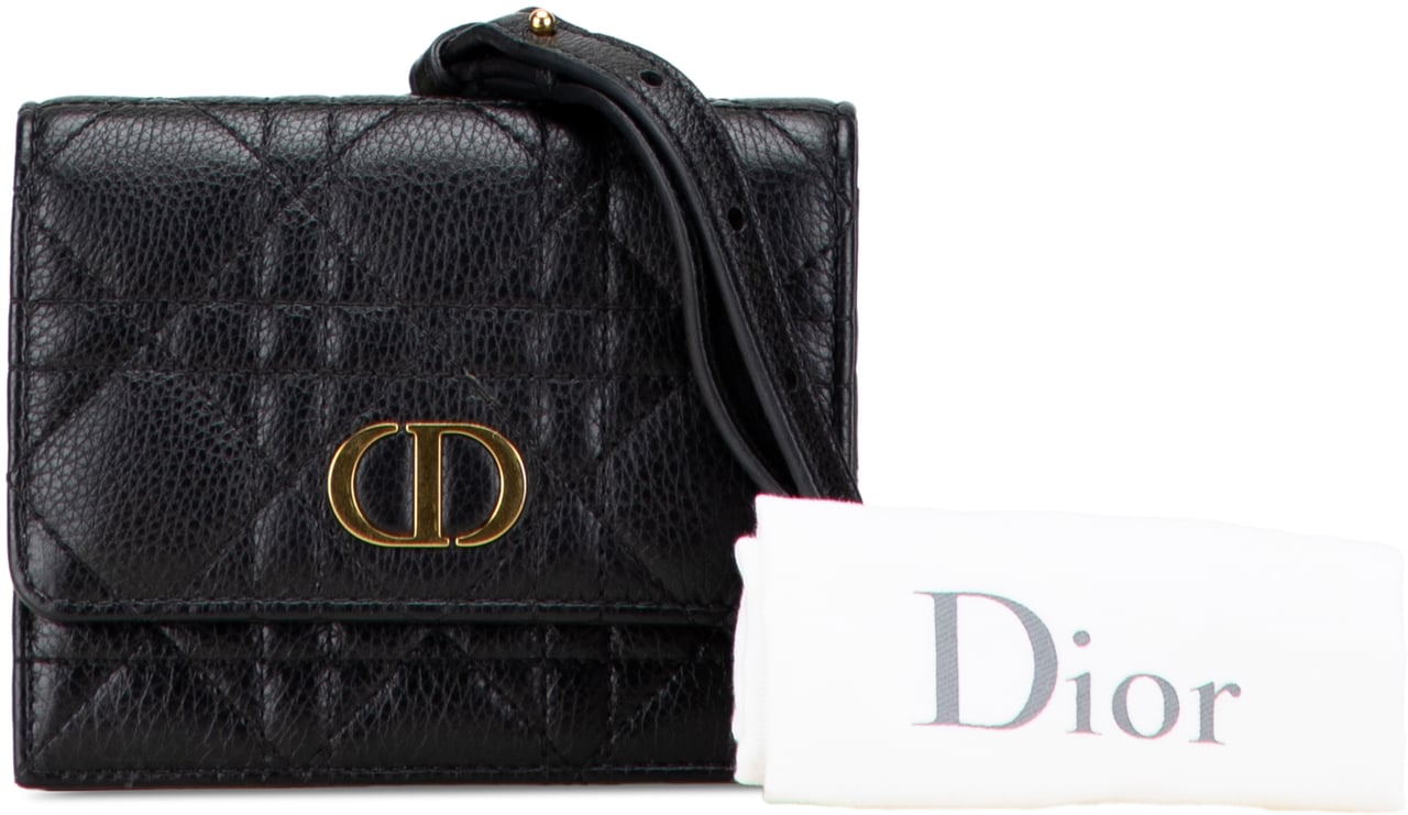Dior Calfskin Cannage Caro Chain Belt Bag Zwart