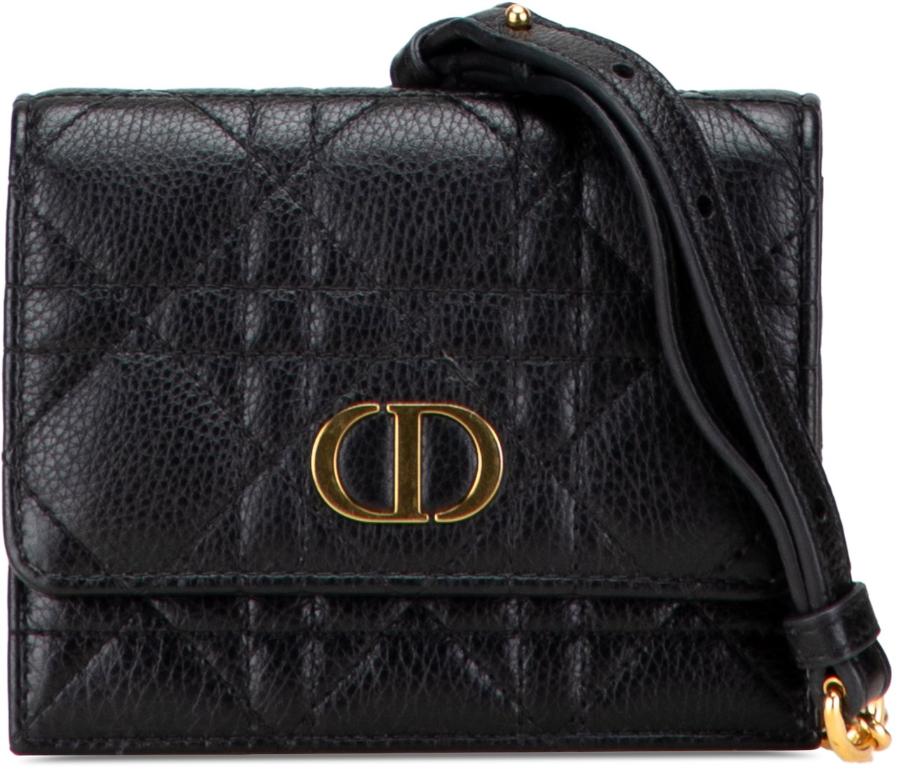 Dior Calfskin Cannage Caro Chain Belt Bag Zwart