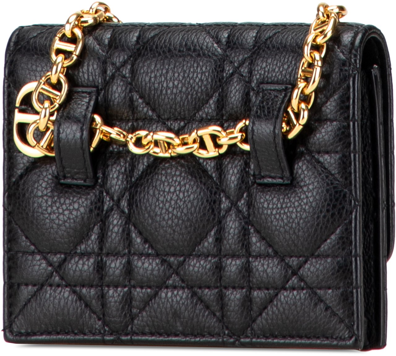 Dior Calfskin Cannage Caro Chain Belt Bag Zwart